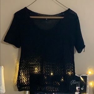 Knitted swim suit cover up shirt